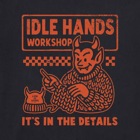 Life is Good Men's Idle Hands Workshop Short Sleeve Crusher T-Shirt in Faded Black | Size XL | Cotton/Polyester