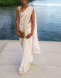 White Saree Indian Wedding Guest Style Indian Wedding Outfits Indian Wedding Dress Wedding Guest Style