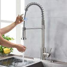 Sensor Touch Kitchen Sink Faucets Pull Out Sprayer Mixer Tap Brushed Nickel Kitchen Faucets Ideas Of Kitchen Sink Faucets Sink Faucets Bronze Kitchen Sink