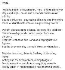Would You Suggest A Poem For A Rainy Season Quora Natural Showers Rainy Season Poems