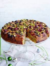 Pistachio And Almond Cake With Cranberries Recipe Desserts Almond Cakes Sweet Recipes