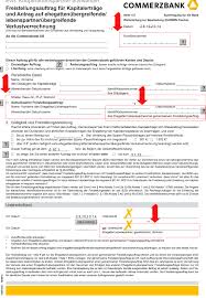 Freistellungsauftrag Bei Der Commerzbank Einrichten Andern 2013 2014