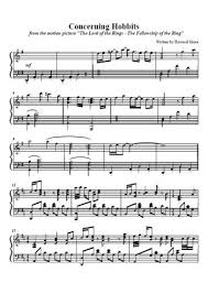Cette superbe musique est utilisée pour illustrer deux scènes : Concerning Hobbits The Lord Of The Ring Partition Gratuite Partitions Gratuites Musique Chansons Pour Enfants