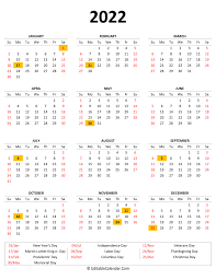 2 0 2 2 Y E A R L Y C A L E N D A R P R I N T A B L E W I T H H O L I D A Y S Zonealarm Results