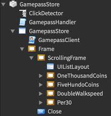 So i ran this script in sk8r right before roblox loaded to got it working. Gamepass Devproduct Store Scripting Support Devforum Roblox