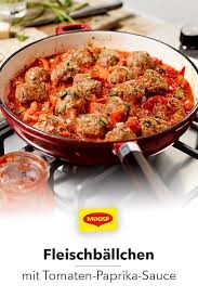 Fleischballchen Mit Tomaten Paprika Sauce Rezept Gerichte Mit Hackfleisch Paella Rezept Fleischballchen