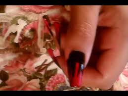 Cover red nails with additional layer of the red polish if needed, as well as with the topcoat. Gothic Inspired Nail Art Design Black Red Nail Polish Youtube