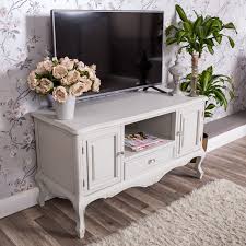 A Stunning Traditional Style Grey Television Stand With Pretty Curved Legs And Crystal Effect Handles Shabby Chic Tv Stand Tv Stand Decor Chic Furniture