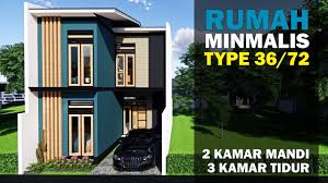 Denah rumah type 36 dengan 2 kamar tidur dianggap memiliki komposisi yang paling nyaman karena setiap ruangan bisa mendapatkan luas yang cukup. Model Rumah Minimalis Type 36 72 3 Kamar Tidur 2 Lantai Desain Rumah Tv Youtube