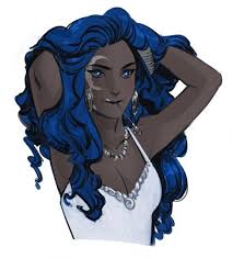 Blue Haired Moon She S Beautiful How Do I Find The Artist Character Design Character Art Fantasy Art