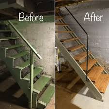 Some utility stairways, such as basement stairs or deck stairs, may not use a sawtooth stringer design. Basement Stair Stringers By Fast Stairs Com