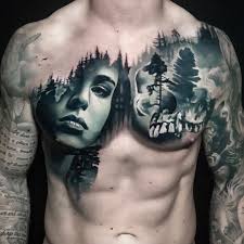 Black And Grey Realism Tattoo Design Woman Skull Cool Tattoos Cool Arm Tattoos Chest Tattoo
