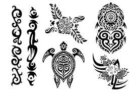 Black And White Hawaiian Shirt Clipart Hawaii Tribal Set In Black And White Hawaiian Tribal Tribal Art Chicano Lettering