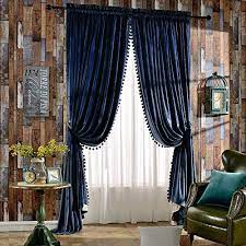 Living velvet top curtain 228 x 228 red : Melodieux Luxury Pom Poms Velvet Curtains For Bedroom Living Room Thermal Insulated Rod Pocket Drapes 52x96 Inch Royal Blue 1 Pair Buy Online At Best Price In Uae Amazon Ae
