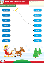 Our free online rhyme dictionary. Jingle Bells Worksheet Match The Rhyming Words Super Simple