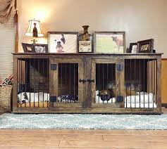 Custom Double Large Dog Crate Furniture Cabinet Tv Console Etsy Custom Dog Crate Dog Kennel Furniture Wood Dog Kennel
