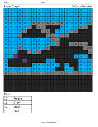 The ender dragon spawns immediately when a player first arrives in the end. Ender Dragon Color By Number Coloring Squared