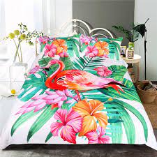 Flamingo Tropical Quilt Cover Flamingo Bedding Pink Bedding Set Bedding Set