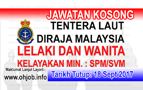 Warganegara malaysia yang berkelayakan digalakkan menghadiri temuduga terbuka tentera darat malaysia (tdm) seperti berikut. Jawatan Kosong Tentera Laut Diraja Malaysia Tldm 18 September 2017 Jawatan Kosong Kerajaan Swasta Terkini Malaysia 2021 2022