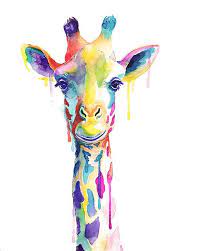 Maybe you would like to learn more about one of these? Colorful Giraffe Watercolor Print Wild By Bumblebirdstudio Animal Wall Art Giraffe Art Animal Paintings