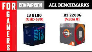 Find out which is better and their overall performance in the cpu ranking. 25 Games In 1080p Ryzen 3 2200g Vs Intel I3 8100 Comparison Youtube