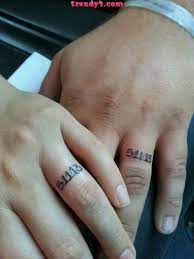 The idea is that if you start at one part of the knot you will eventually reach the end. 40 Awesome Wedding Band Ring Tattoos Wedding Band Tattoo Tattoo Wedding Rings Wedding Date Tattoos