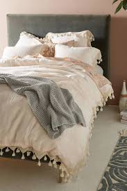 Tasseled Linen Duvet Cover Anthropologie Bed Linens Luxury Linen Duvet Covers Duvet Covers