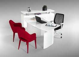 White blocks with on line lettering on white desk. Modern White Office Desk Jubilee Furniture Stores Las Vegas