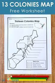 13 Colonies Free Map Worksheet And Lesson For Students Social Studies Worksheets History Worksheets Map Worksheets