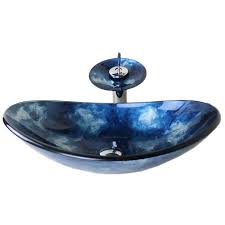beautiful blue glass vessel sinks with
