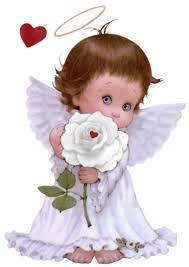 Cute Angel With White Rose Free Png Clipart Picture Angel Images Angel Clipart Angel Pictures