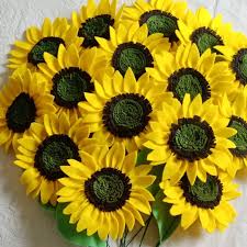 12 buah sedotan warna kuning. Pola Bunga Matahari Dari Kain Flanel Nasi