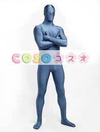 全身タイツ，ブルー,単色,大人用,変装コスチューム,開口部のない全身タ