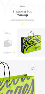 Glossy Shopping Bag Mockup Halfside View On Pantone Canvas Gallery