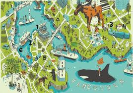 Map Of Vancouver By Josh Cochran Avec Images Illustration Voyage A Faire Carte