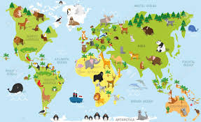 Another very funny and cute animals photos 4. Funny Cartoon World Map With Traditional Animals Of All The Continents Royalty Free Cliparts Vectors And Stock Illustration Image 51545406