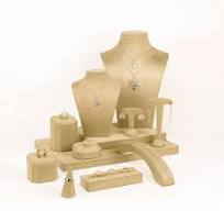 Display tray in beige suede-look fabric - 30 x 20 x H 2cm | Selfor Paris