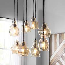 Gracie Oaks Manon 8 Light Cluster Pendant Reviews Wayfair Cluster Pendant Lighting Dining Room Light Fixtures Bell Pendant