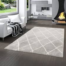 Outdoorteppich 120 x 180 cm rautenmuster kaufen. Luxus Shaggy Hochflorteppich Silky Soft Modern Rauten Grau