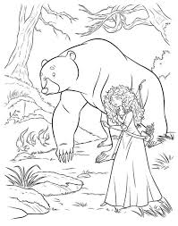 Merida And Mor Du In Disney Brave Coloring Page Disney Coloring Pages Cartoon Coloring Pages Coloring Pages
