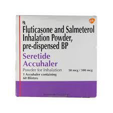 It is used in the treatment of asthma (wheezing and shortness of breath) and chronic obstructive pulmonary disorder (a lung disorder in which the flow of air to the lungs is blocked). Seretide Accuhaler 50 500mcg Blister 60 S Uses Side Effects Dosage Composition Price Online Medicine At Best Price In India Shoponn In
