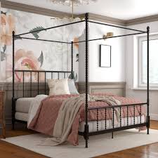 This canopy bed is stylish and classy. Pemberly Row Parisian Style Design Metal Canopy Bed In Queen Size Frame In Black Walmart Com Walmart Com
