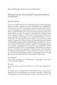 Https Www Nomos Elibrary De 10 5771 9783968216492 49 Writing For Camels On Georg Trakl S Supposed Indifference To Publication L De