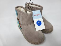 Toddler Girls' Vesper Dinosaur Zip Winter Shearling Boots Cat & Jack Size 7 