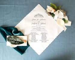 Ceremony Program Handkerchief Wedding Programs Handkerchief Wedding Invitation Custom Wedding Program
