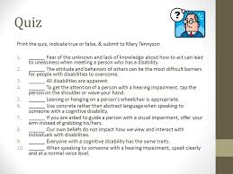 Community contributor can you beat your friends at this quiz? Tips For Interacting With Individuals With Disabilities Ppt Video Online Download