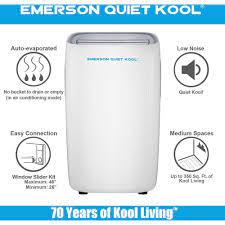 Emerson Quiet Kool 14 000 Btu Portable Air Conditioner With Dehumidifier And Remote Eapc14rd1 The Home Depot Portable Air Conditioner Cool Things To Buy Portable Ac