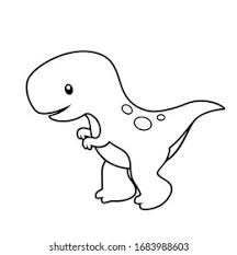 Your child will love coloring his favorite zoo animals. Cute Trex Dinosaur Coloring Page Outline Stock Vector Royalty Free 1683988603
