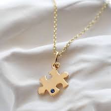 Maybe you would like to learn more about one of these? 9ct Gold Jigsaw Puzzle Necklace With Sapphire By Lily Charmed Notonthehighstreet Com