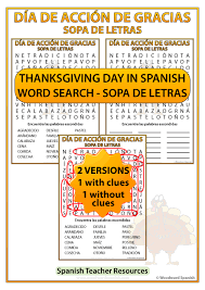 Check spelling or type a new query. Dia De Accion De Gracias Sopa De Letras En Espanol Woodward Spanish